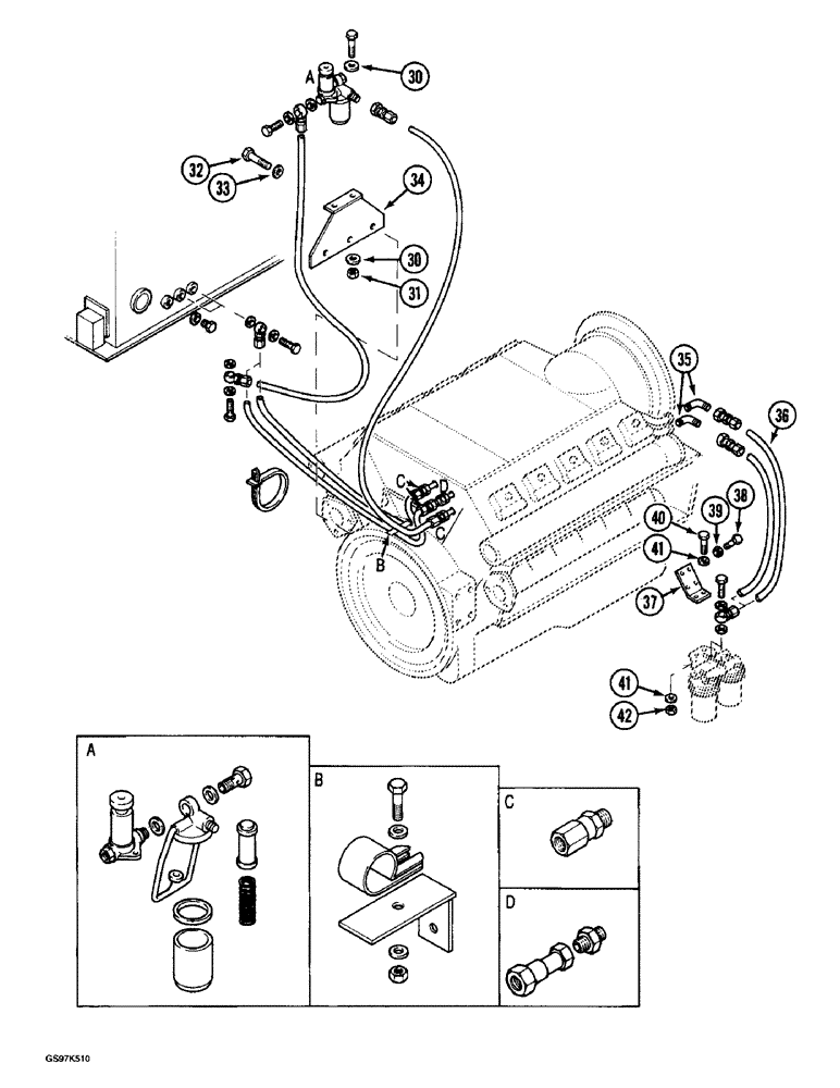 Схема запчастей Case 220B - (3-06) - FUEL LINES AND FITTINGS, P.I.N. 74441 THROUGH 74569 (CONT) (03) - FUEL SYSTEM