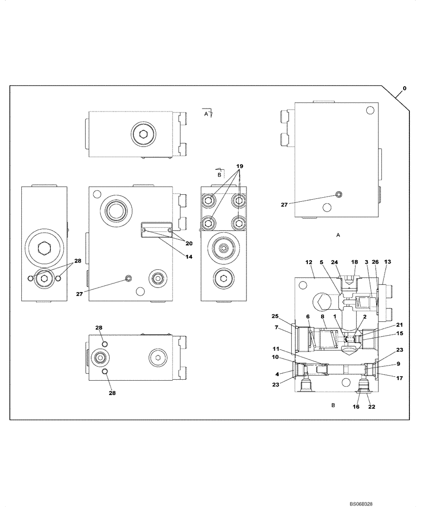 Схема запчастей Case CX700 - (08-253-00[01]) - SAFETY VALVE - OPTIONAL - SMALL FLOW (08) - HYDRAULICS