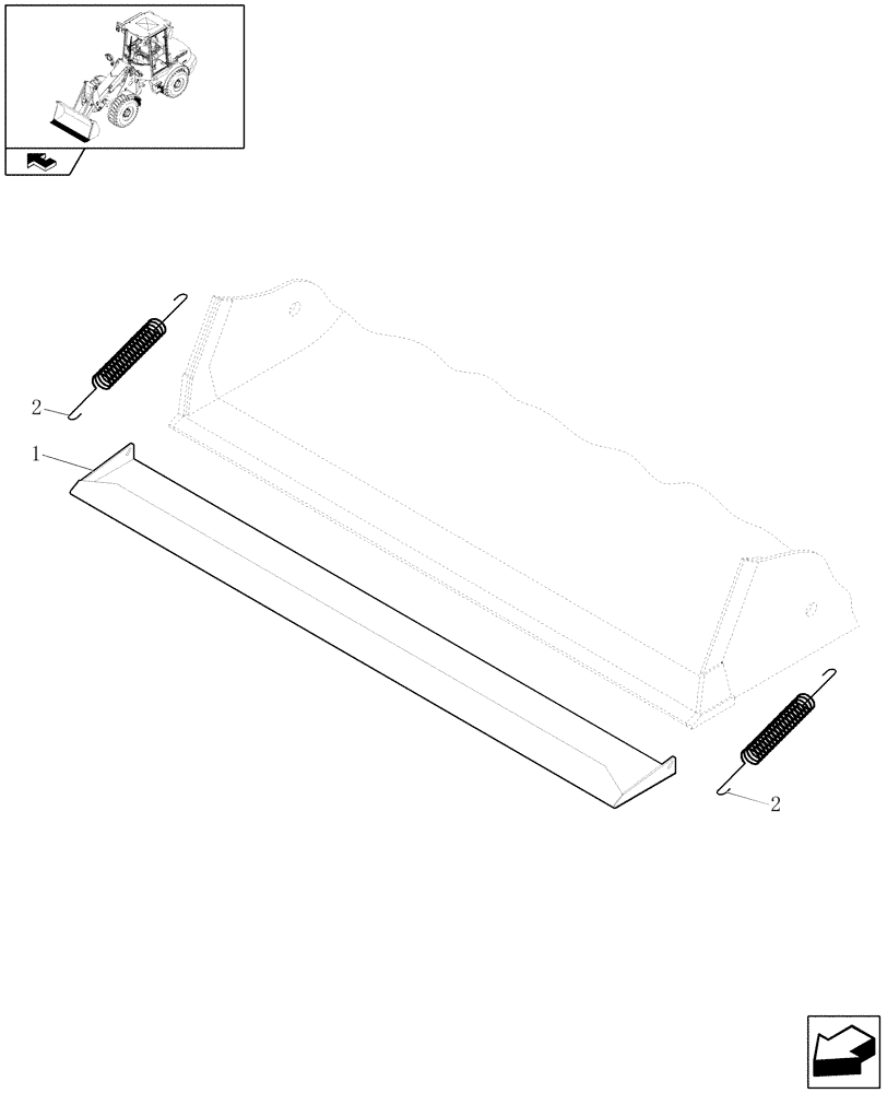 Схема запчастей Case 21E - (083) - 1900 MM BUCKET PROTECTION (09) - LOADER/BACKHOE