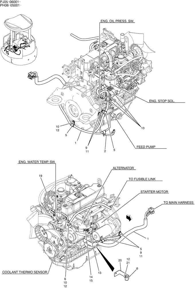 Схема запчастей Case CX50B - (01-084) - HARNESS ASSY, ENGINE (55) - ELECTRICAL SYSTEMS