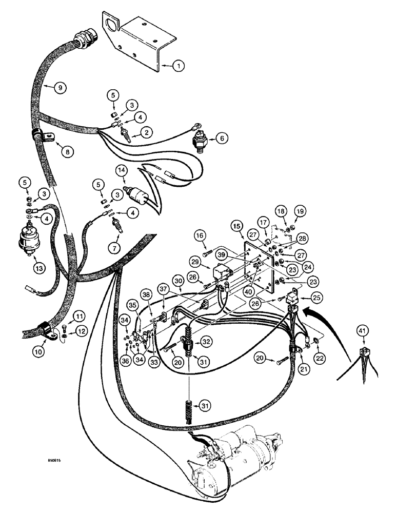 Схема запчастей Case W14 - (148) - ELECTRICAL SYSTEM, REAR HARNESS TO SWITCHES AND SOLENOIDS (04) - ELECTRICAL SYSTEMS