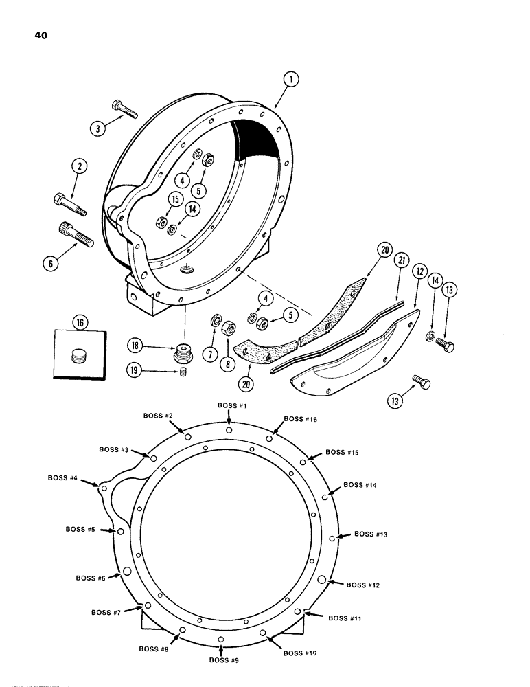 Схема запчастей Case 680H - (040) - FLYWHEEL HOUSING, 336BD DIESEL ENGINE (02) - ENGINE