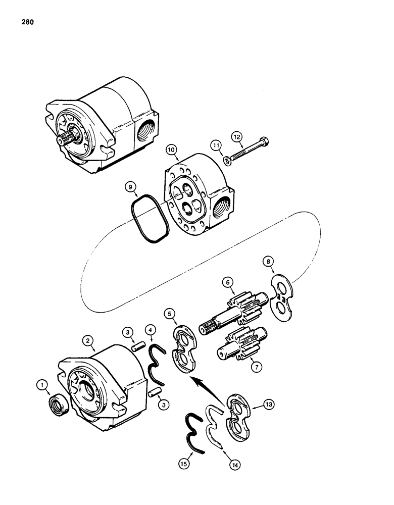 Схема запчастей Case 585D - (280) - D73079 HYDRAULIC PUMP (35) - HYDRAULIC SYSTEMS