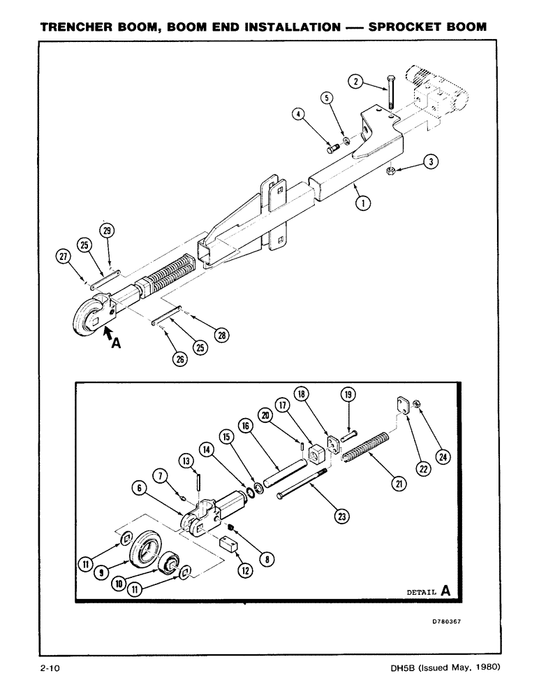 Схема запчастей Case DH5 - (2-10) - TRENCHER BOOM, BOOM END INSTALLATION - SPROCKET BOOM (89) - TOOLS