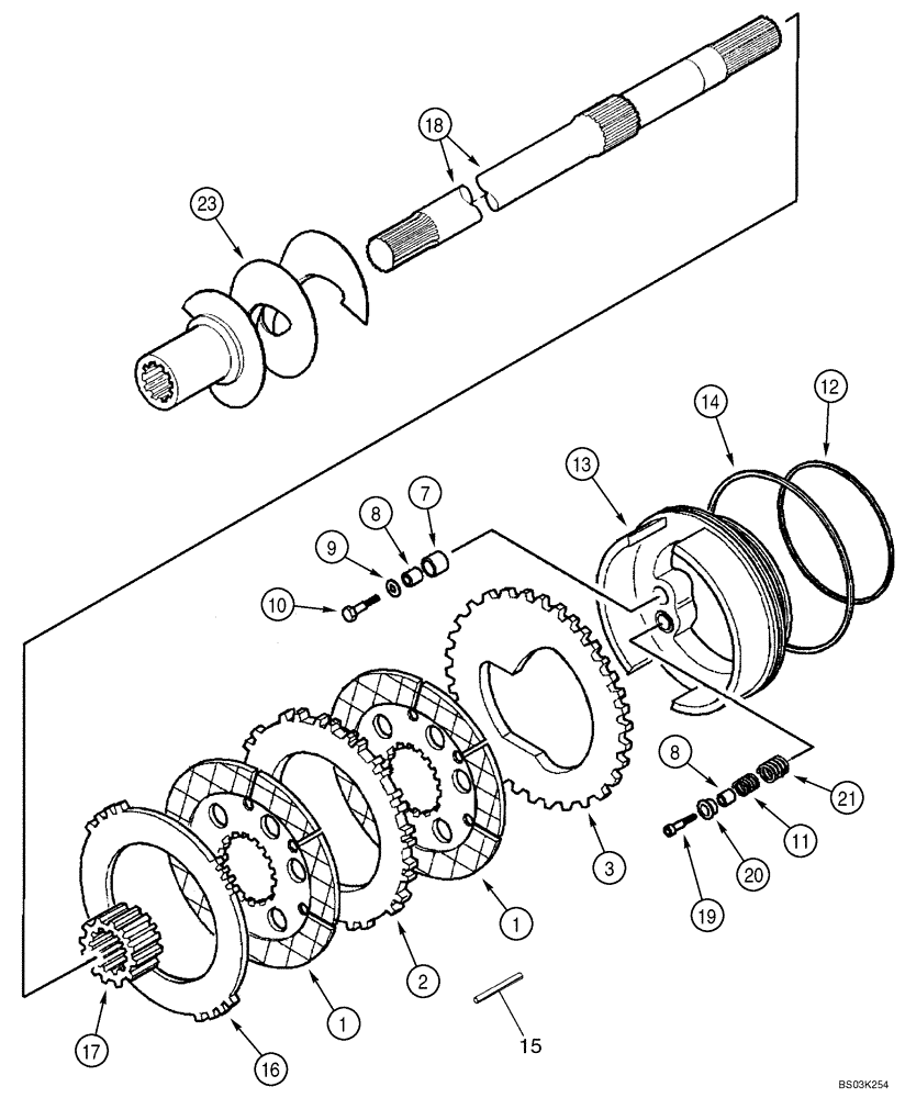 Схема запчастей Case 580SM - (07-01) - AXLE, REAR DRIVE - BRAKE, DIFFERENTIAL (07) - BRAKES