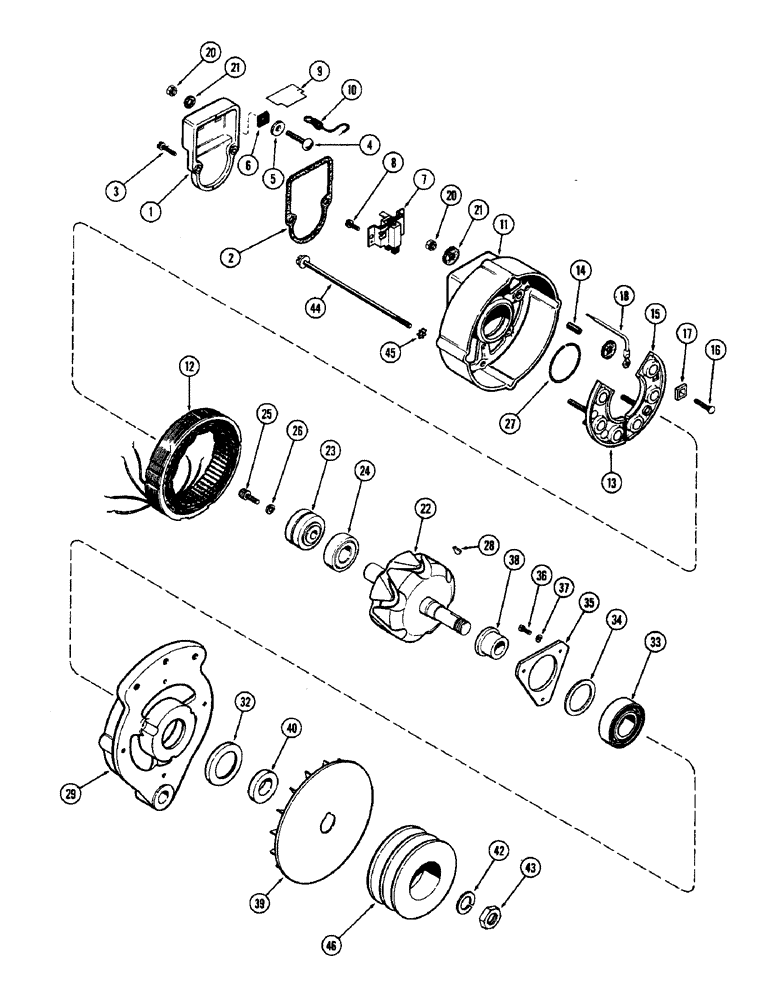 Схема запчастей Case W10E - (062) - A41360 ALTERNATOR, (401B) DIESEL ENGINE (04) - ELECTRICAL SYSTEMS