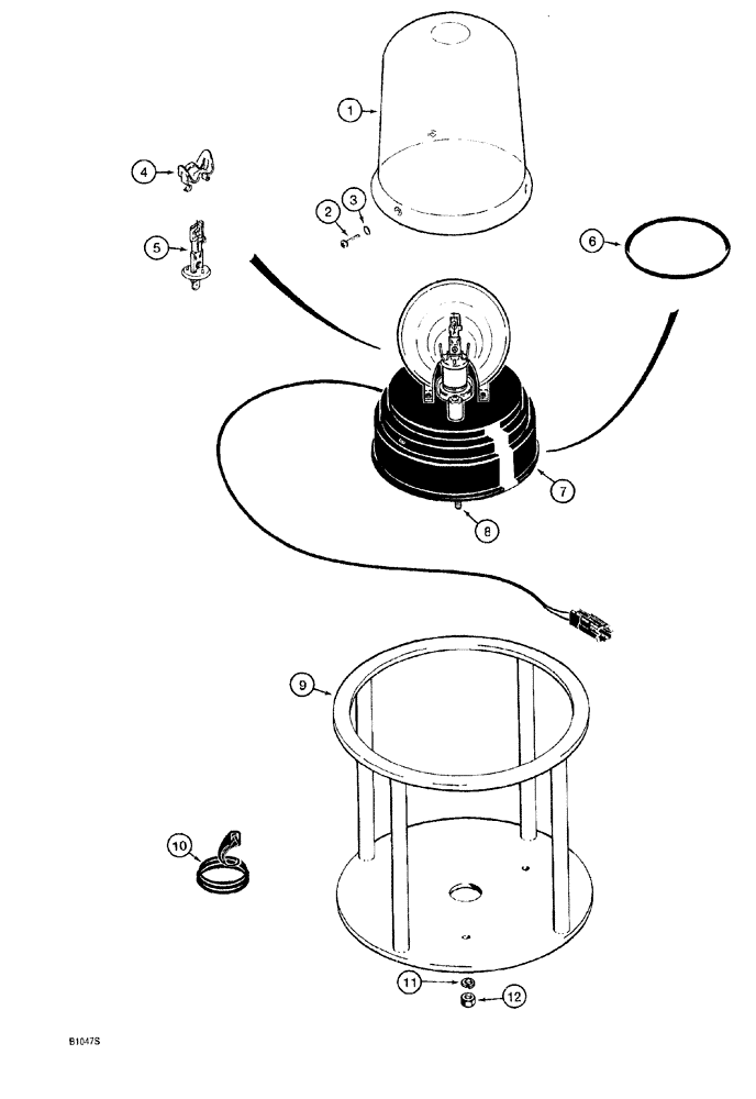 Схема запчастей Case 921 - (4-046) - ROTATING BEACON ASSEMBLY AND MOUNTING (04) - ELECTRICAL SYSTEMS