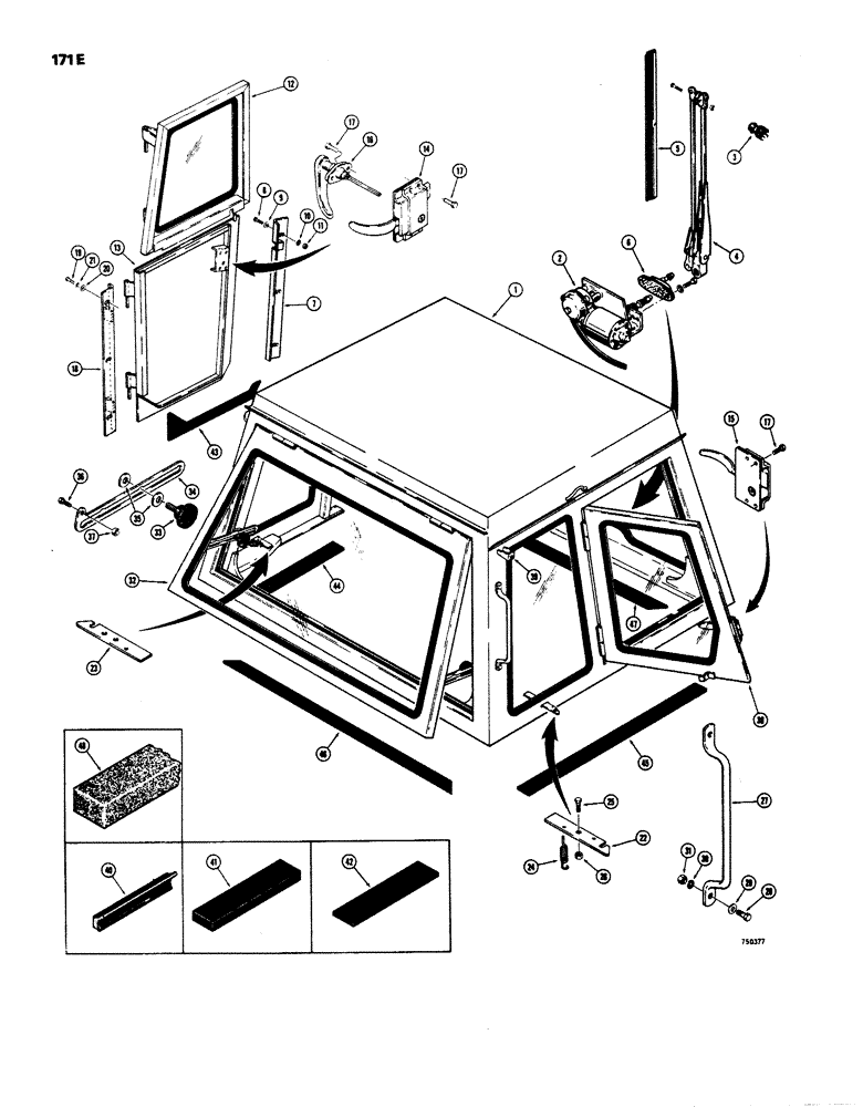 Схема запчастей Case W24 - (171E) - L50871 OPERATORS CAB, DOORS, WINDOWS AND RELATED PARTS (09) - CHASSIS