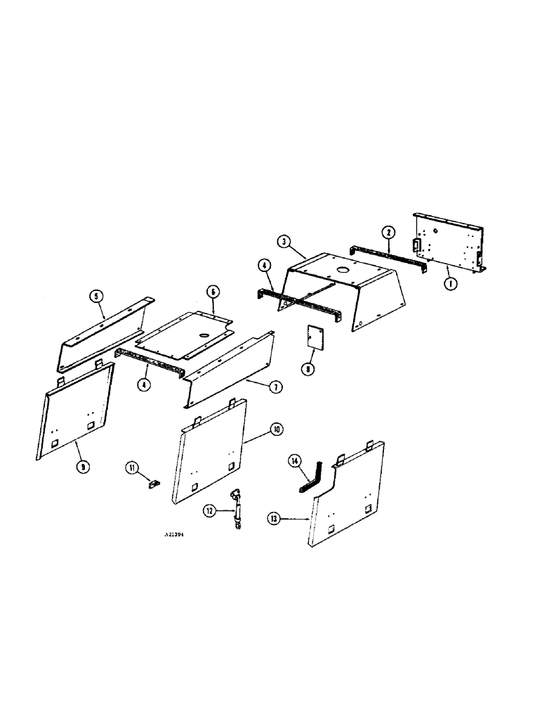 Схема запчастей Case W7E - (136[1]) - HOOD AND ENGINE SIDE PANELS DIESEL ENG., HOOD & ENG. SIDE PANELS GAS ENG. (09) - CHASSIS
