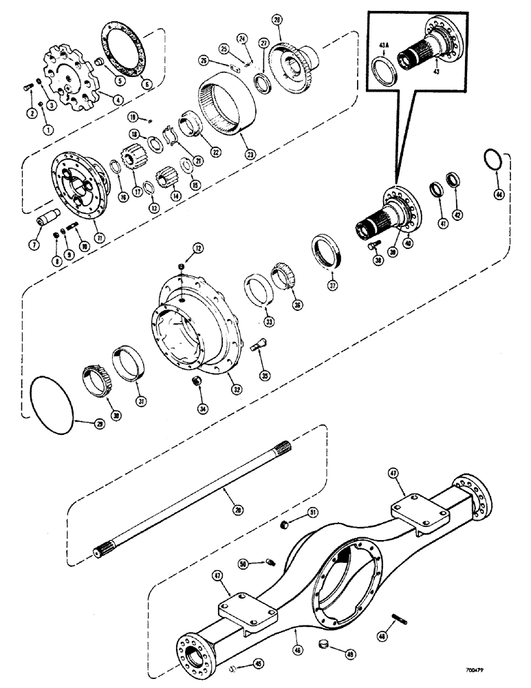 Схема запчастей Case 300 - (096) - PR 75 AXLE AND PLANETARY (04) - UNDERCARRIAGE