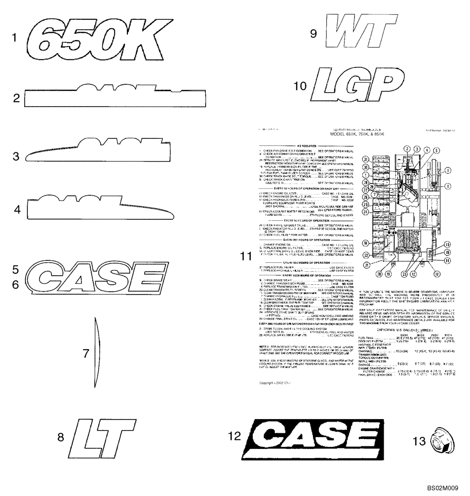 Схема запчастей Case 650K - (09-49) - DECALS - LATIN AMERICAN SPANISH (09) - CHASSIS/ATTACHMENTS