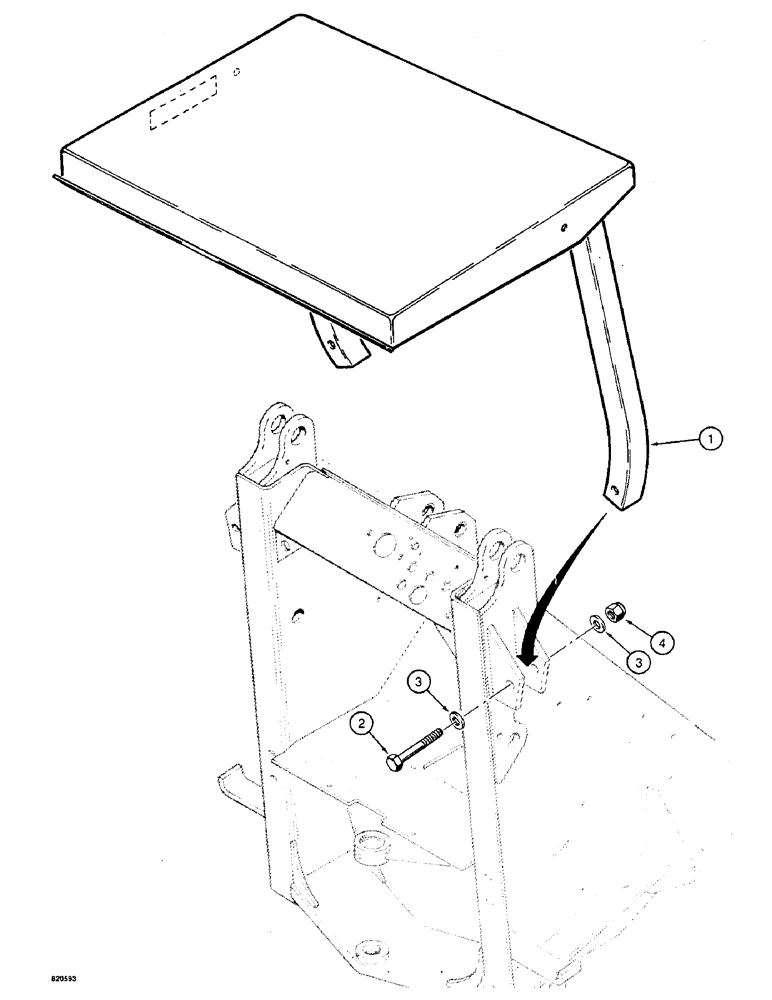 Схема запчастей Case W4 - (198) - ROPS CANOPY (09) - CHASSIS/ATTACHMENTS
