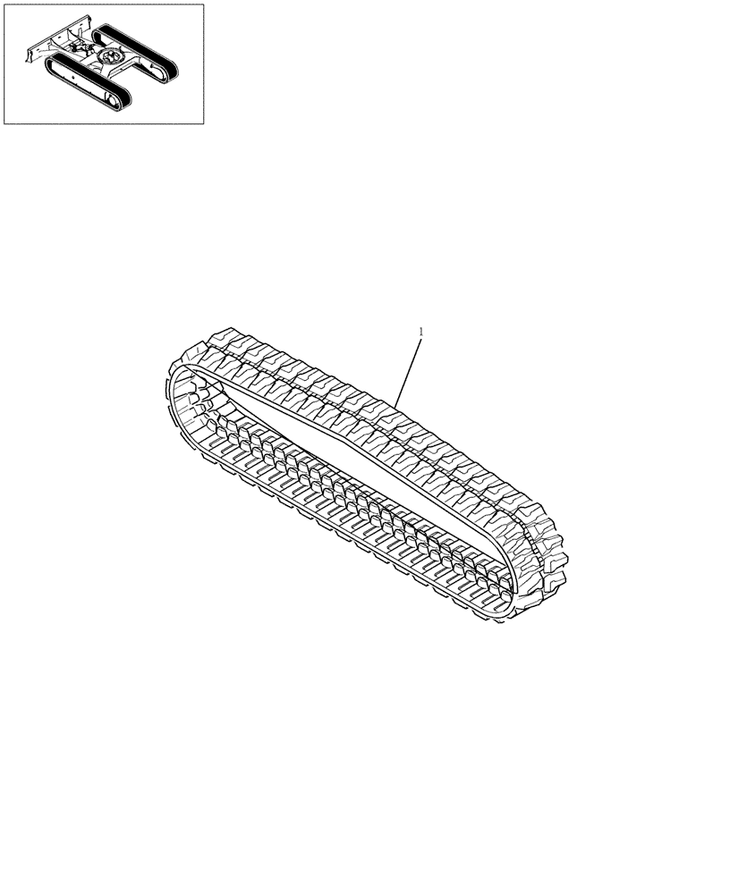 Схема запчастей Case CX27B - (390-01[1]) - RUBBER SHOE ASSY (48) - TRACKS & TRACK SUSPENSION