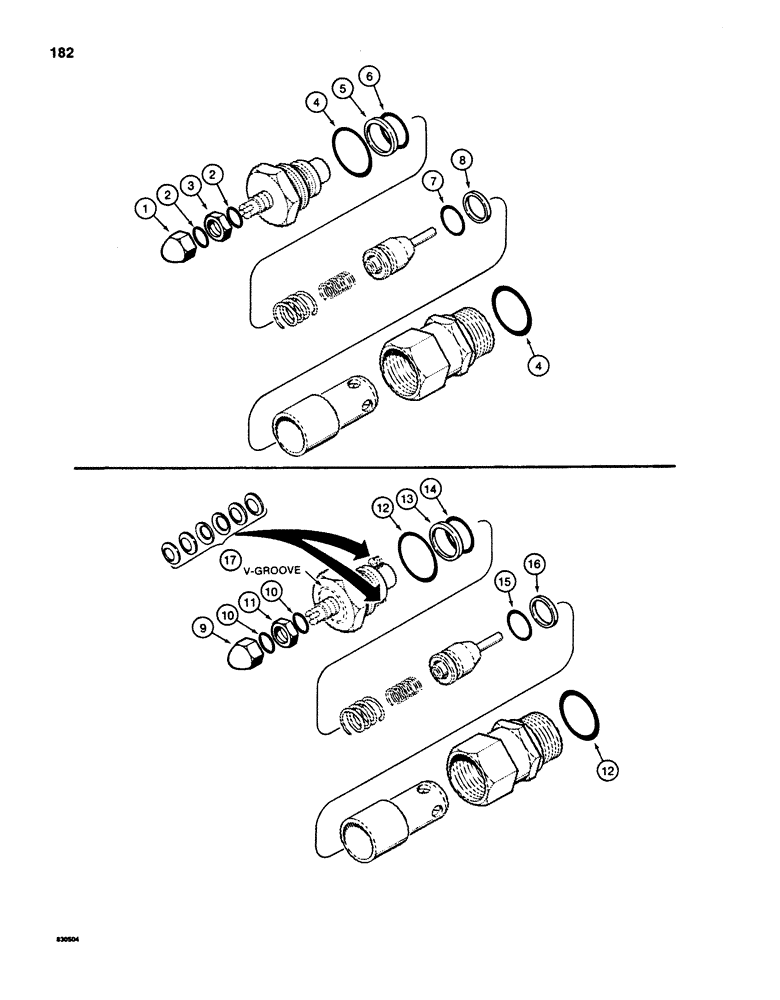 Схема запчастей Case 880D - (182) - CIRCUIT AND MAIN RELIEF VALVES (07) - HYDRAULIC SYSTEM