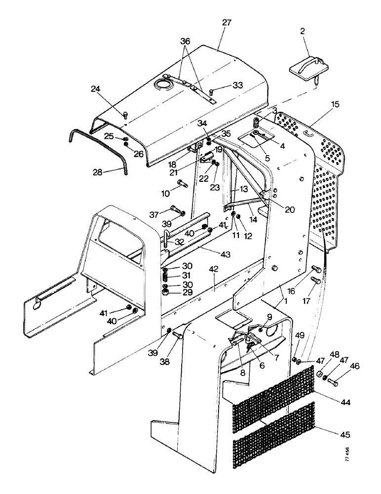 Схема запчастей Case 850 - (G04-1) - HOOD, SHROUD AND GRILLE (05) - UPPERSTRUCTURE CHASSIS