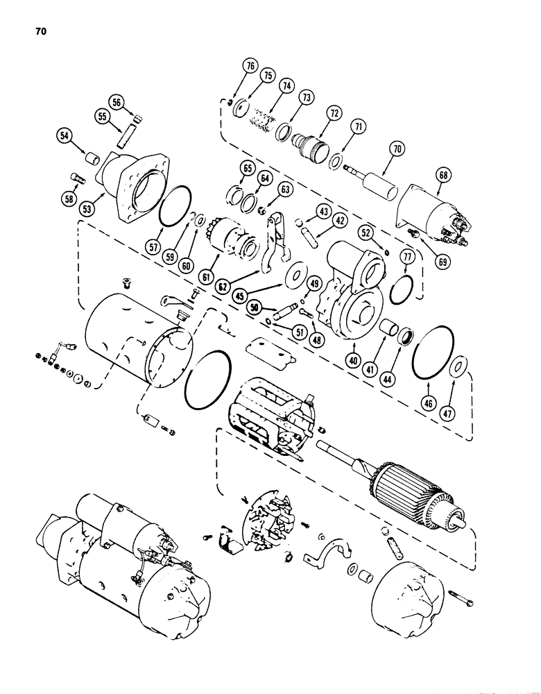 Схема запчастей Case 880D - (070) - A169694 STARTER (06) - ELECTRICAL SYSTEMS