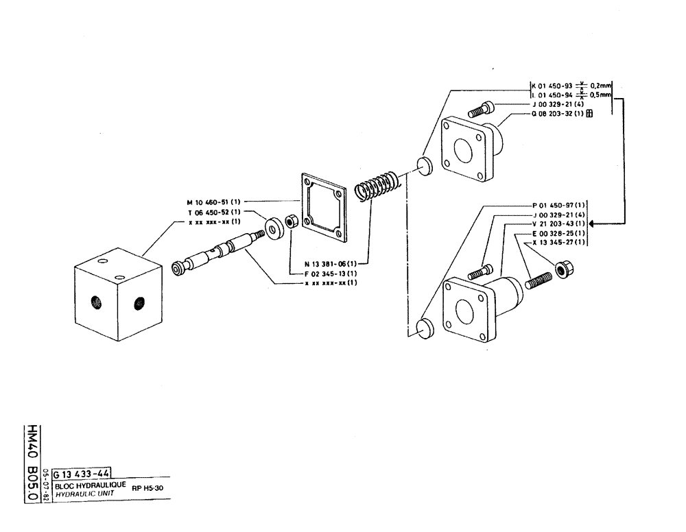 Схема запчастей Case 220B - (HM40 B05.0) - HYDRAULIC UNIT - RP H5-30 (07) - HYDRAULIC SYSTEM