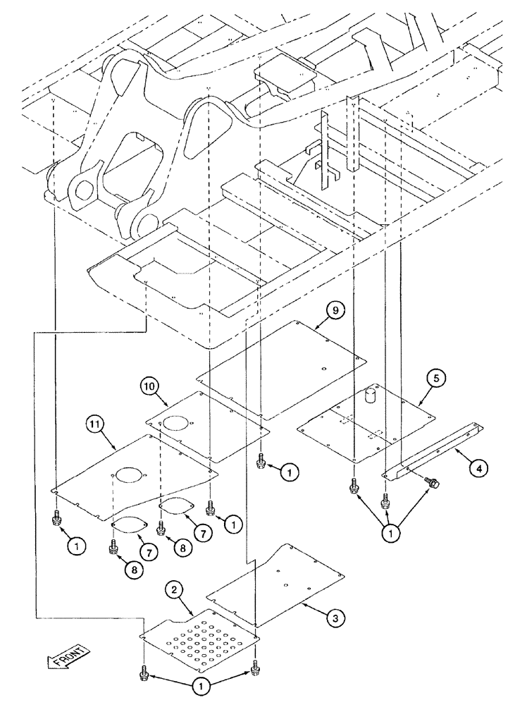 Схема запчастей Case 9050B - (9-010) - TURNTABLE ACCESS COVERS (09) - CHASSIS/ATTACHMENTS