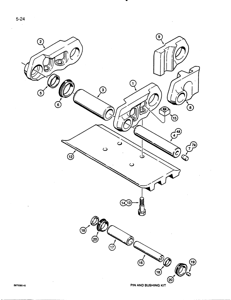 Схема запчастей Case 450C - (5-24) - CASE LUBRICATED TRACK CHAIN, WITH SPLIT MASTER LINKS (11) - TRACKS/STEERING