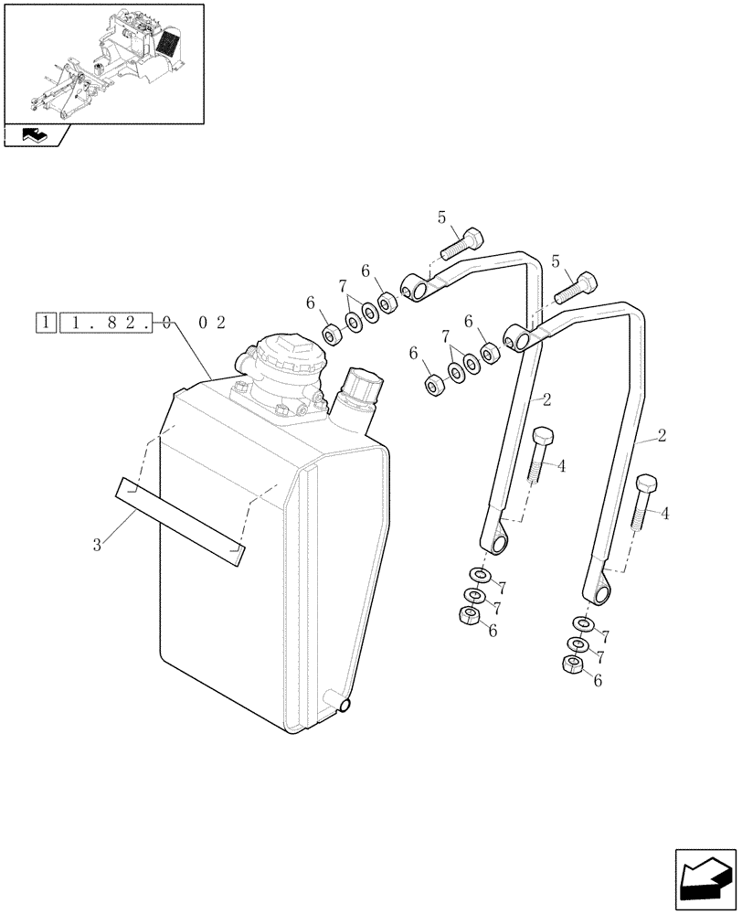 Схема запчастей Case 21E - (1.82.0[01]) - HYDRAULIC OIL TANK INSTALLATION (07) - HYDRAULIC SYSTEMS