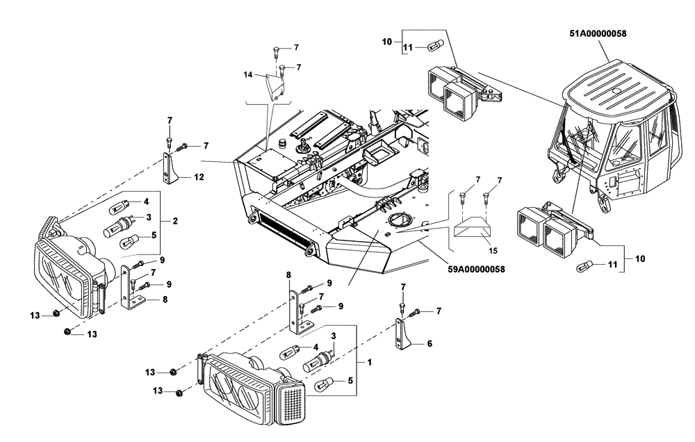 Схема запчастей Case 327B - (67A00001651[001]) - LIGHTING, FRONT CHASSIS (87520003) (13) - Electrical System / Decals