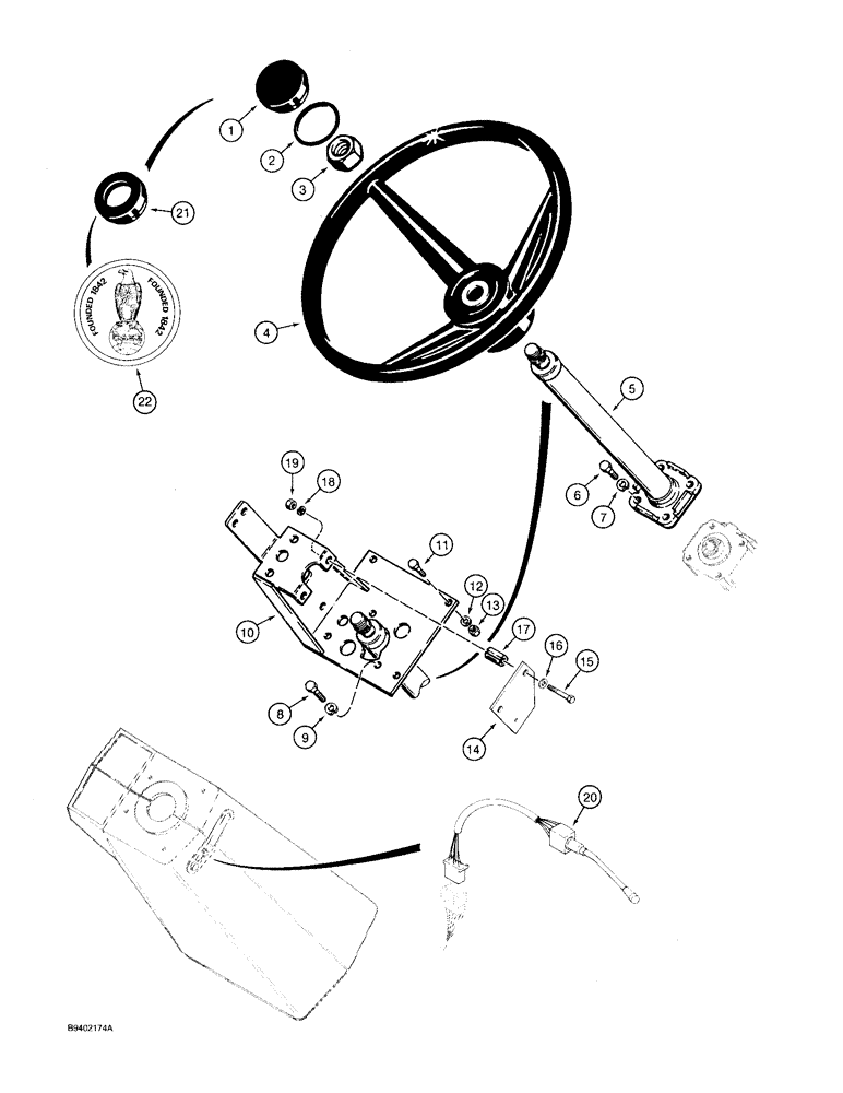 Схема запчастей Case 580SK - (5-02) - STEERING WHEEL, COLUMN, AND TURN SIGNAL (05) - STEERING