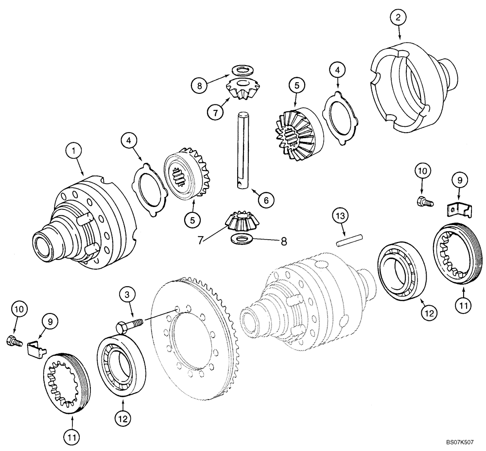 Схема запчастей Case 570MXT - (06-07) - AXLE, FRONT DRIVE (4WD) - DIFFERENTIAL (IF USED) (06) - POWER TRAIN