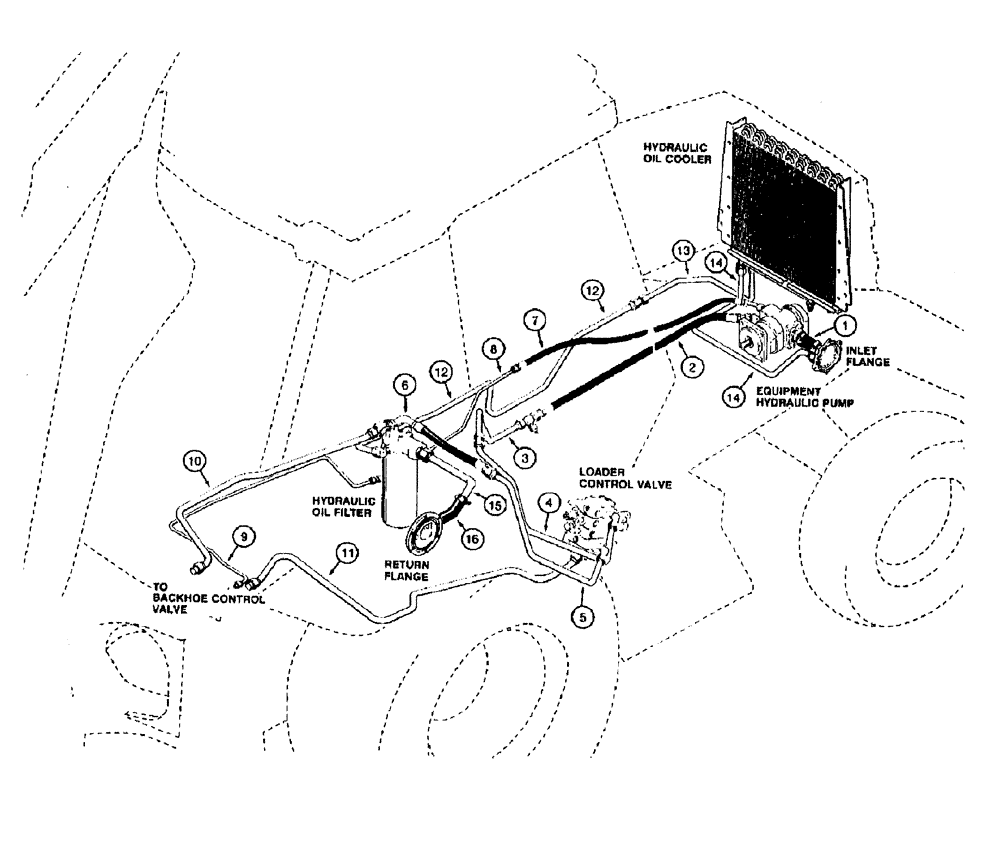 Схема запчастей Case 590 - (1-10) - PICTORIAL INDEX, EQUIPMENT HYDRAULICS, HYDRAULIC PUMP TO OIL FILTER AND CONTROL VALVES (00) - PICTORIAL INDEX