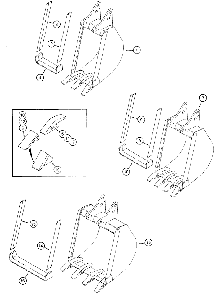 Схема запчастей Case 960 - (09-17) - BUCKET, BACKHOE (09) - CHASSIS