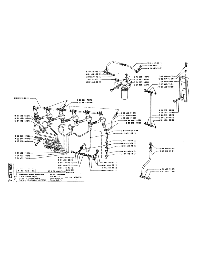 Схема запчастей Case GC120 - (025) - INJECTION PUMP PIPING, FUEL FILTER 