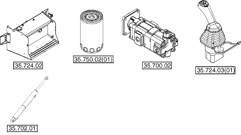 Схема запчастей Case 580SM - (00.000.35) - PICTORIAL INDEX - HYDRAULIC SYSTEMS (00) - GENERAL & PICTORIAL INDEX