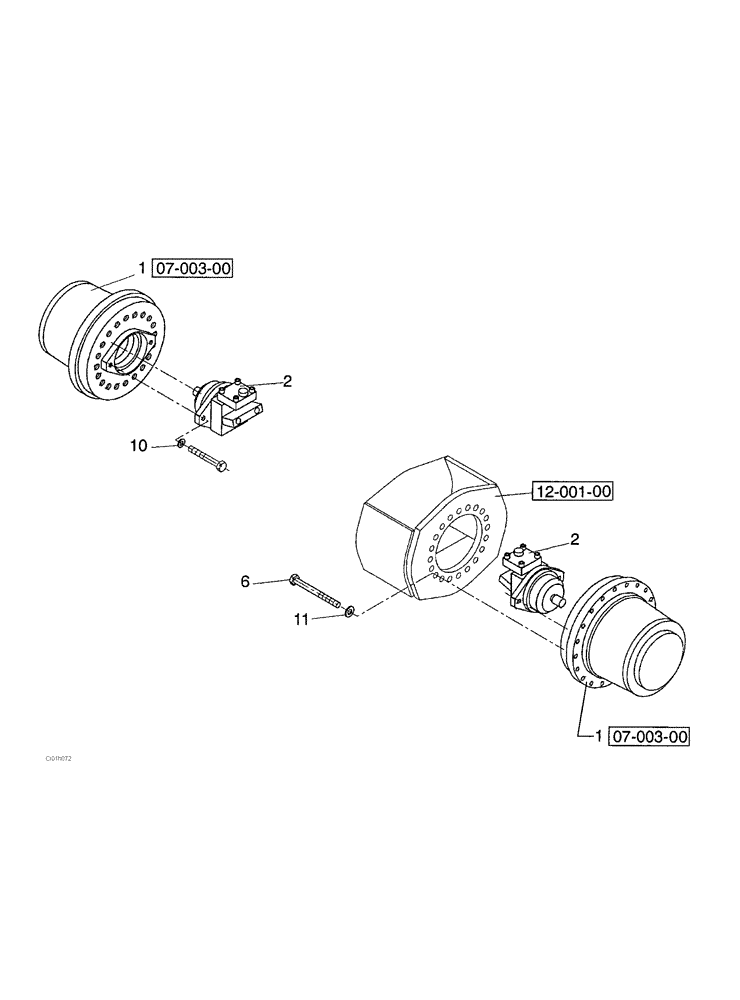 Схема запчастей Case SR20 - (07-002-00[01]) - TRANSMISSION - REAR (03) - TRANSMISSION