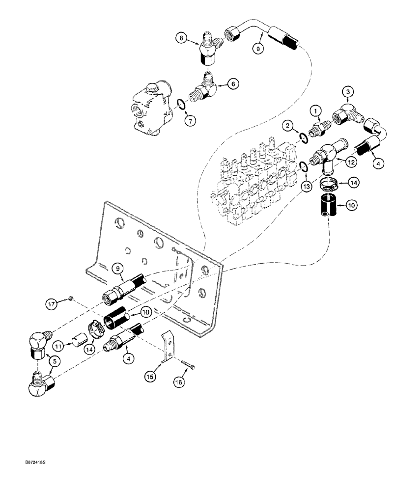 Схема запчастей Case 760 - (08-018) - BASIC HYD. CIRCUIT, POWER BEYOND CIRCUIT, MODELS W/ REAR AUXILIARY HYD., PRIOR TO PIN JAF0003171 (35) - HYDRAULIC SYSTEMS