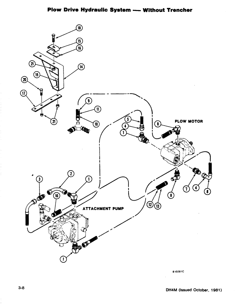 Схема запчастей Case DH4 - (3-08) - PLOW DRIVE HYDRAULIC SYSTEM - WITHOUT TRENCHER (35) - HYDRAULIC SYSTEMS