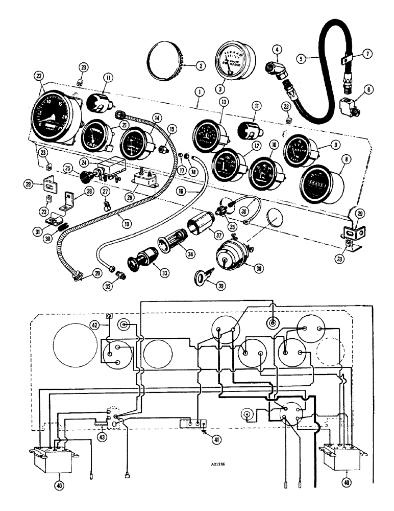 Схема запчастей Case W10E - (088) - INSTRUMENT PANEL AND GAUGES, GAS ENGINE (04) - ELECTRICAL SYSTEMS
