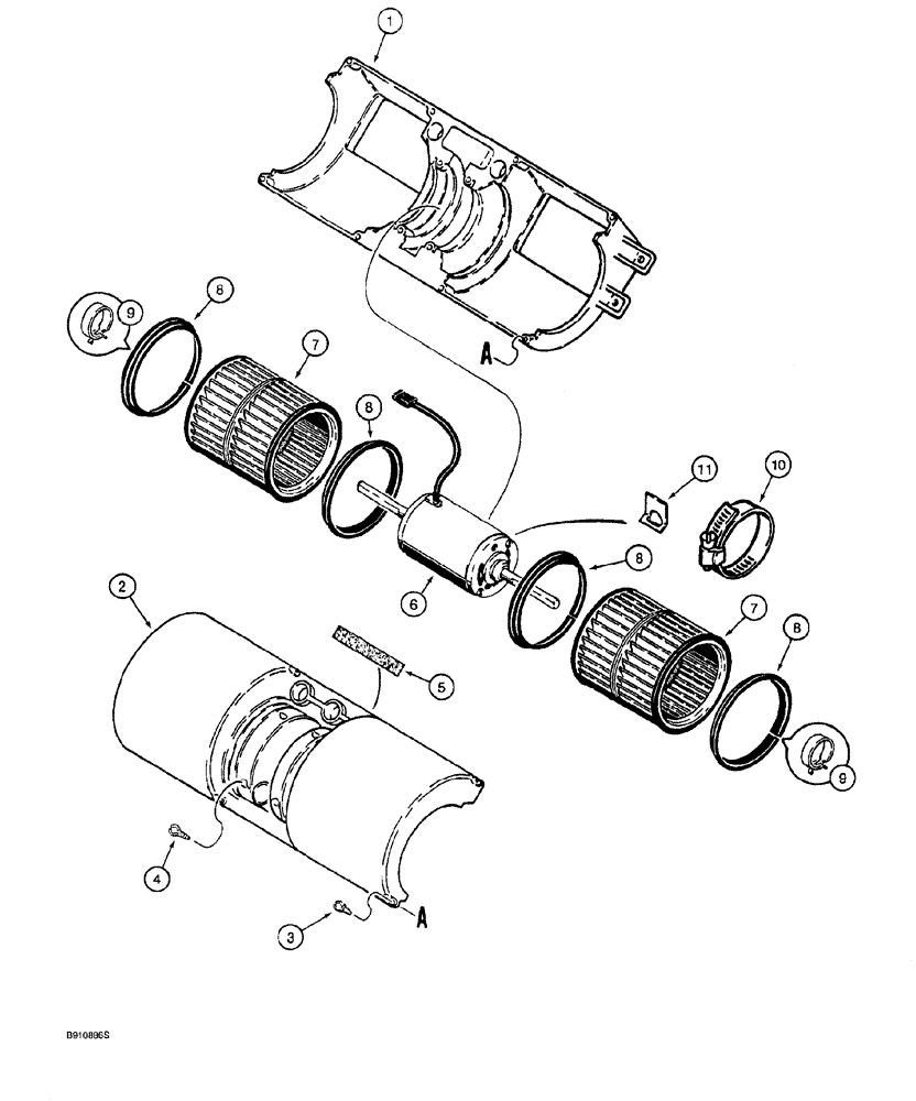 Схема запчастей Case 921 - (4-052) - CAB BLOWER (04) - ELECTRICAL SYSTEMS