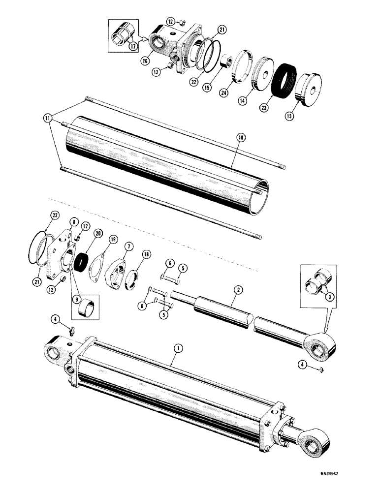 Схема запчастей Case 1000D - (288) - R19755 AND R19756 LOADER DUMP CYLINDERS, USED BEFORE TRACTOR SN. 7106273 (07) - HYDRAULIC SYSTEM