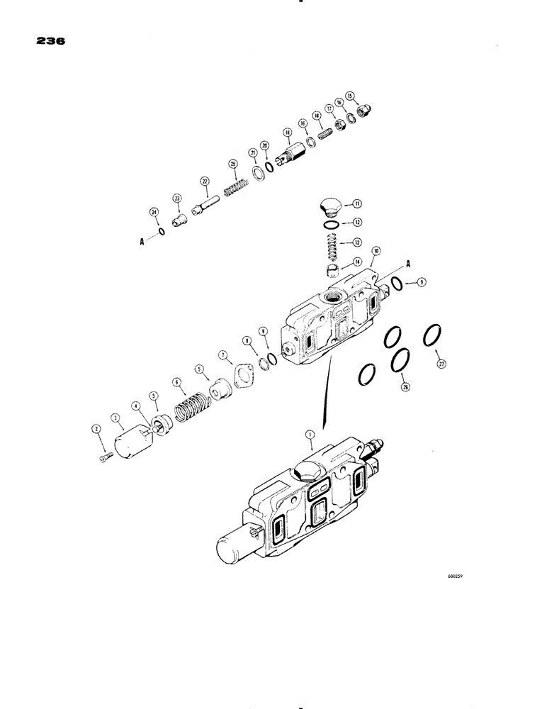 Схема запчастей Case 1150 - (236) - D41533 CLAM OR RIPPER SECTION (07) - HYDRAULIC SYSTEM