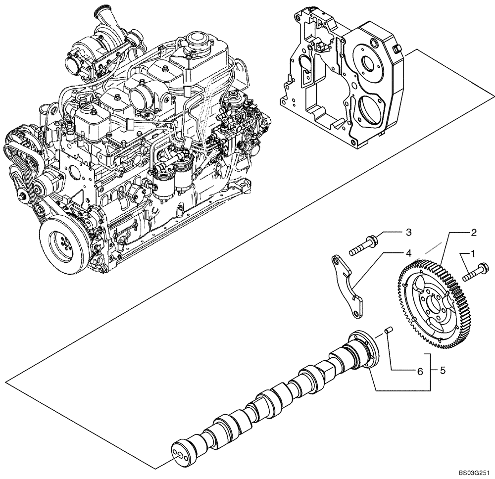 Схема запчастей Case 621D - (02-37) - CAMSHAFT (02) - ENGINE
