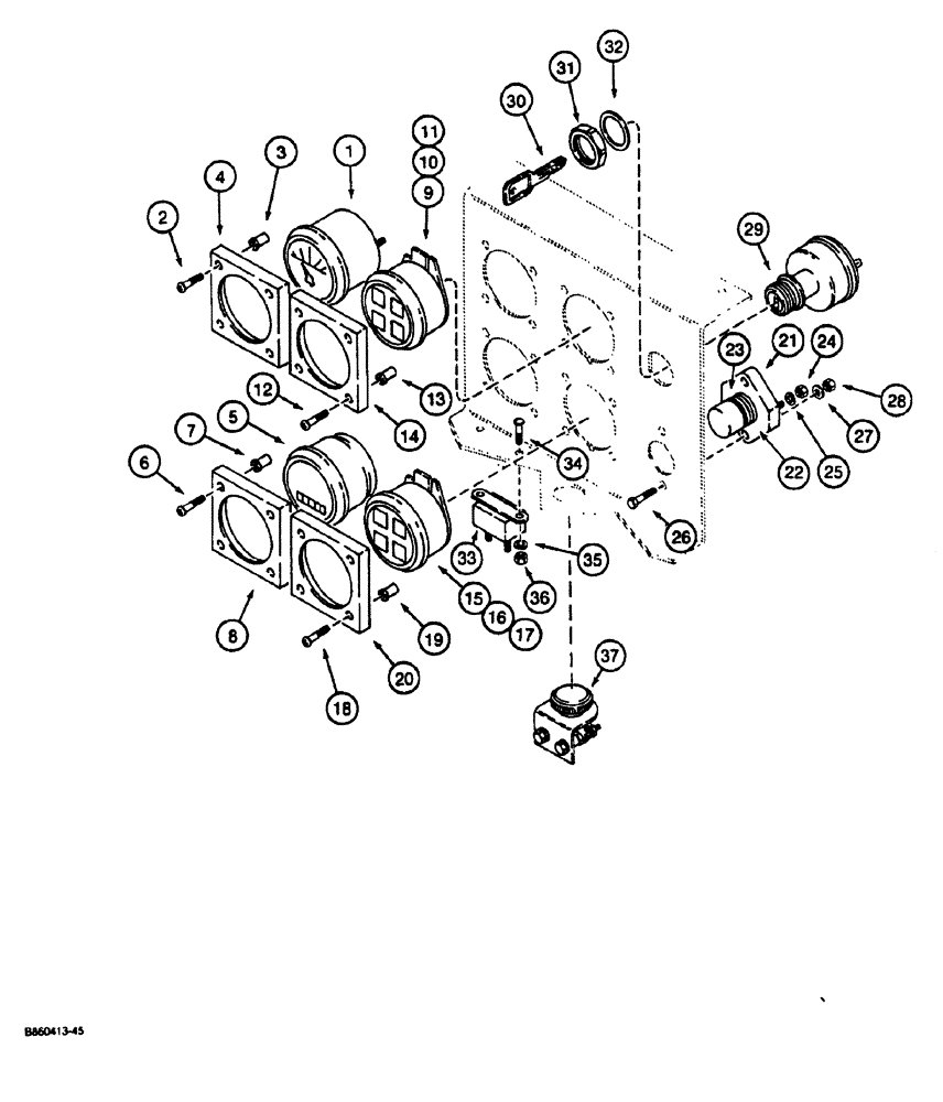 Схема запчастей Case CASE - (4-14) - INSTRUMENTS AND MOUNTING (04) - ELECTRICAL SYSTEMS