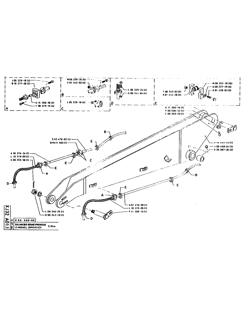 Схема запчастей Case 160CK - (311) - CLAMSHELL DIPPERSTICK (14) - DIPPERSTICKS