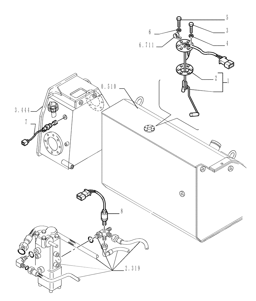 Схема запчастей Case 1850K - (6.712[04]) - ELECTRIC COMPONENTS Electrical System / Decals