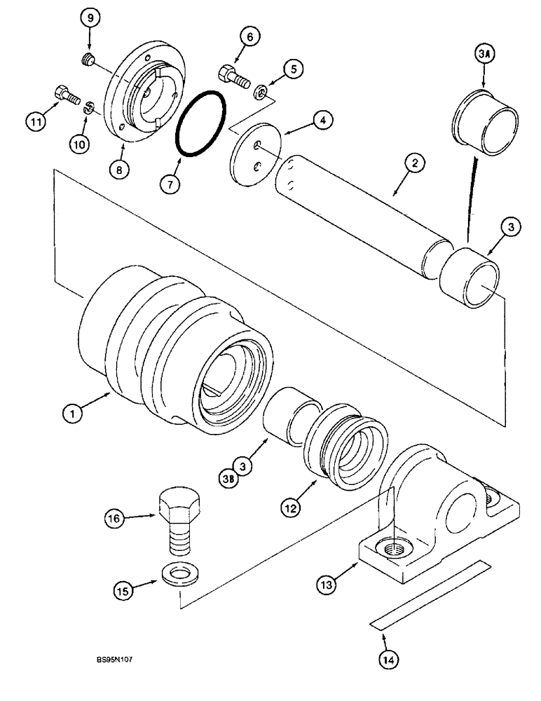 Схема запчастей Case 9010 - (5-10) - TRACK CARRIER ROLLER (11) - TRACKS/STEERING
