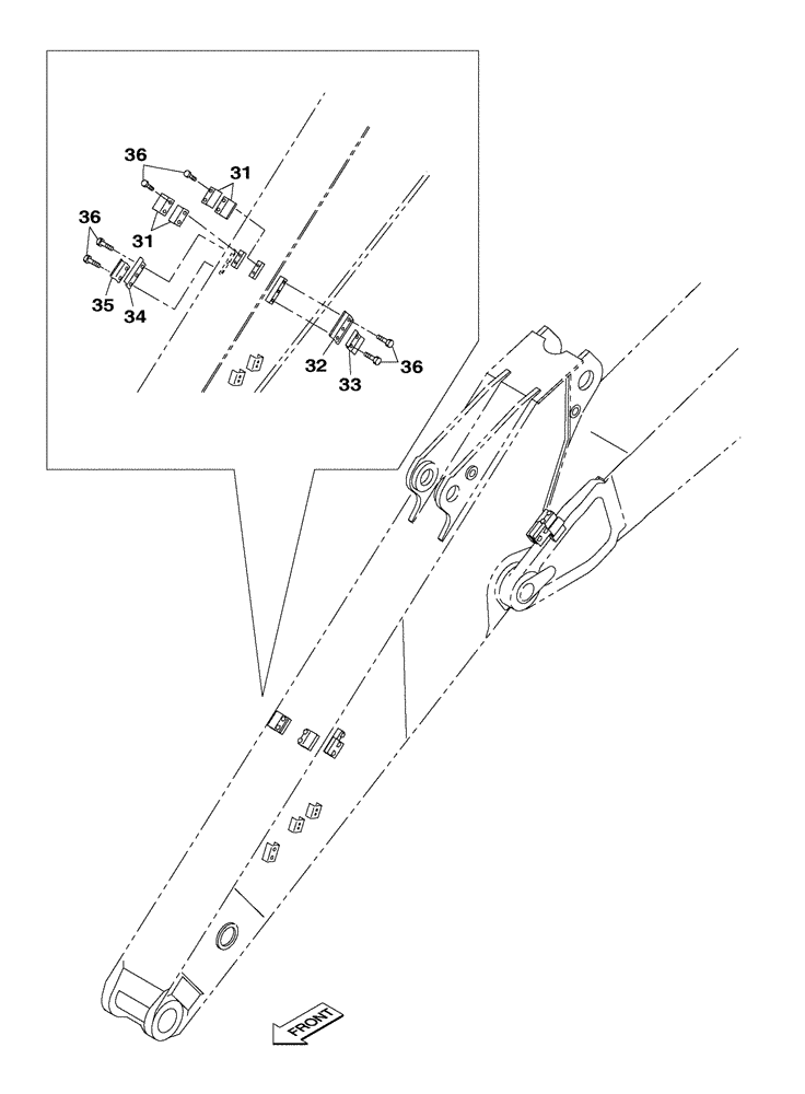 Схема запчастей Case CX300C - (09-106-03[01]) - DIPPER - 2.65 M - BRACKET- OPTIONAL - 012 - HBCV (09) - CHASSIS/ATTACHMENTS