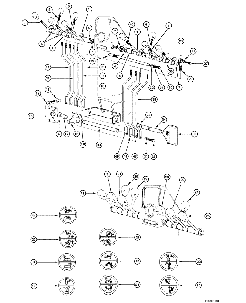 Схема запчастей Case 885 - (09.08[00]) - OPERATION LEVERS - ASSEMBLY (09) - CHASSIS