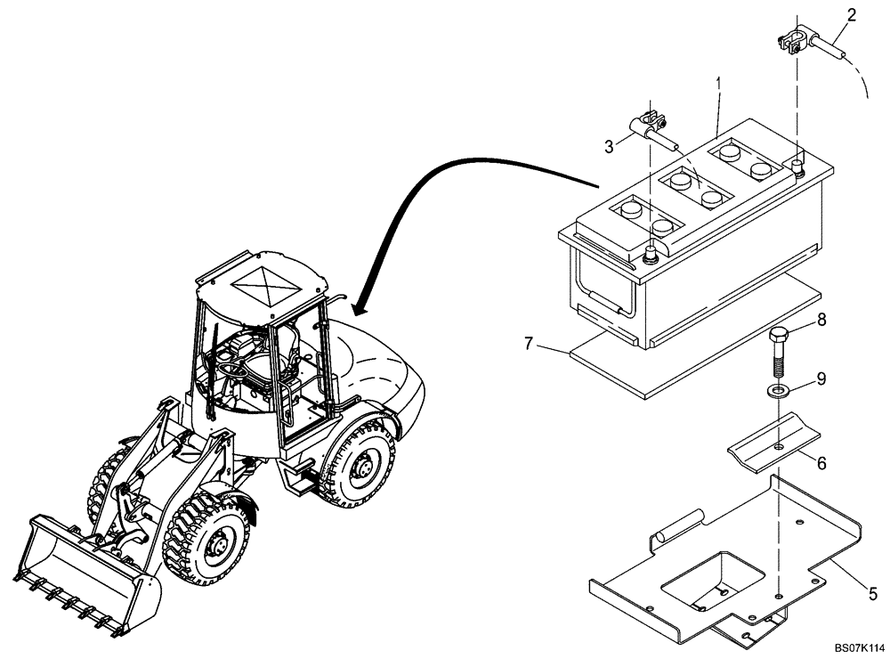 Схема запчастей Case 221D - (32.170[2987294000]) - BATTERY INSTALLATION (55) - ELECTRICAL SYSTEMS