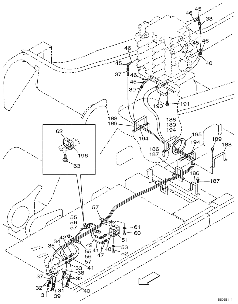 Схема запчастей Case CX800 - (08-027-02[01]) - HYDRAULIC CIRCUIT - TRAVEL PILOT (MODELS WITH CONTROL SELECTOR VALVE) (08) - HYDRAULICS