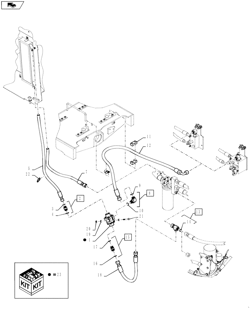 Схема запчастей Case 521F - (35.300.04) - THERMAL BYPASS VALVE INSTALLATION (35) - HYDRAULIC SYSTEMS