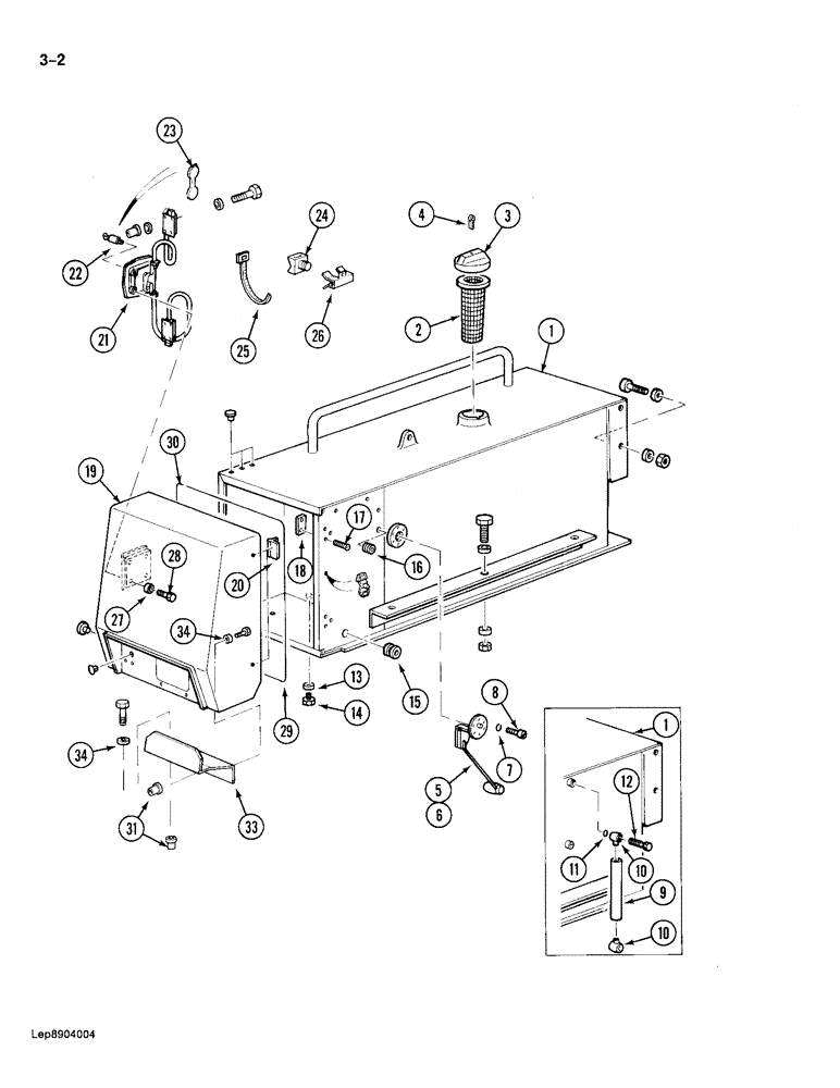 Схема запчастей Case 688 - (3-02) - FUEL TANK AND STORAGE COMPARTMENT (03) - FUEL SYSTEM