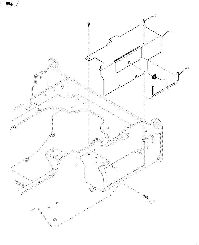 Схема запчастей Case 621F - (39.100.11) - JUMP POST COVER INSTALLATION, NA (39) - FRAMES AND BALLASTING